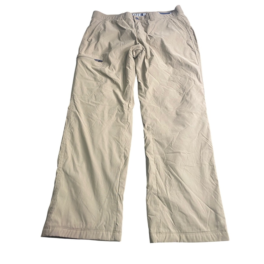 Eddie Bauer Rainier Fleece Lined Pants Mens 36x29 Tan Khaki Hiking Trousers